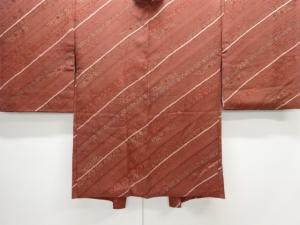 絞り斜め縞に花模様羽織